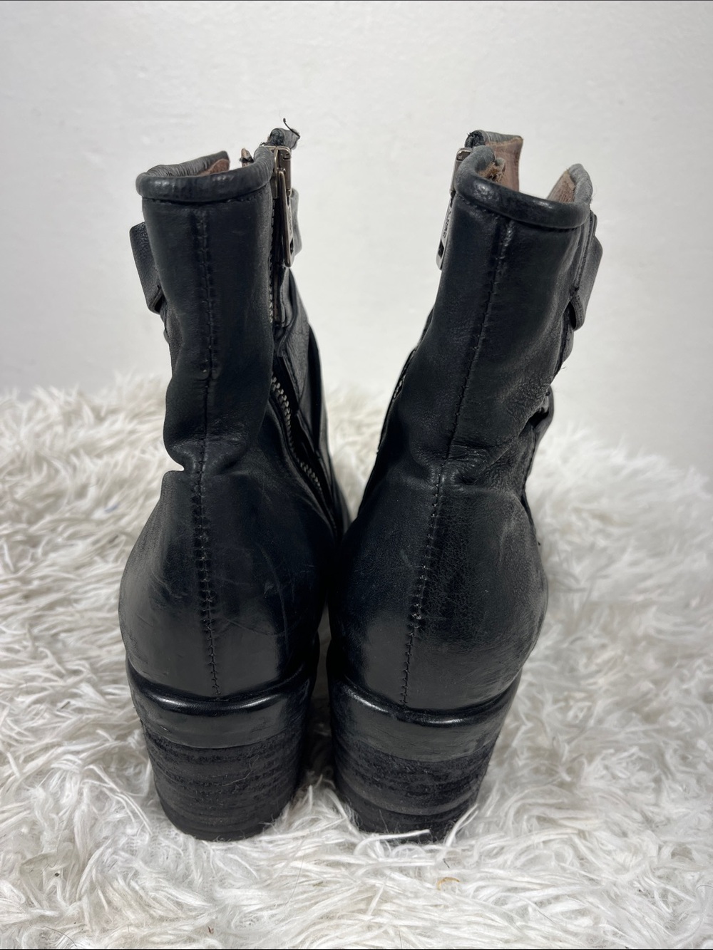 A.S.98 Black Leather Ankle Boots with Tan Interior - Picture 4 of 7